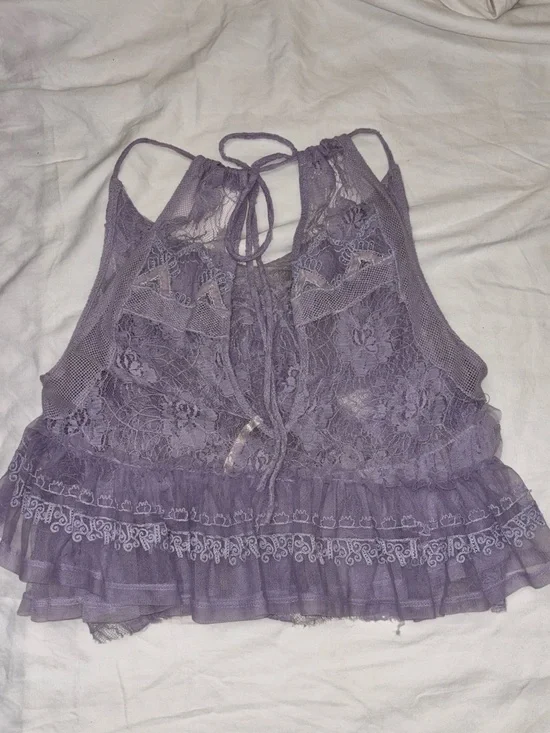 Free People In The Clouds top Lavender Lace Sz S - Picture 7 of 9